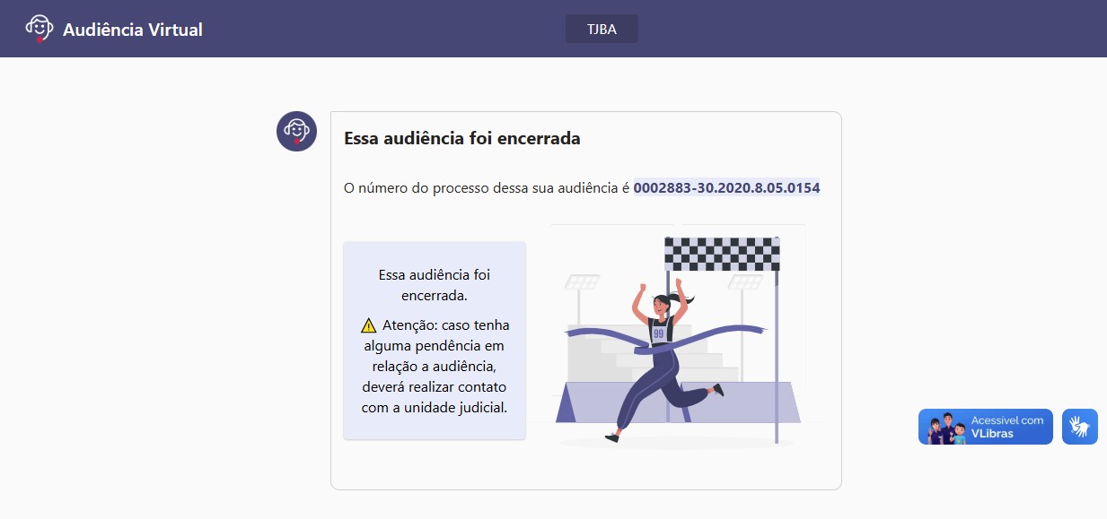 Sala de espera — audiência encerrada