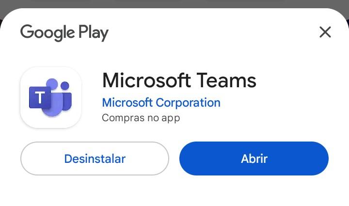 Fig. 17 — Botão Abrir exibido após a conclusão da instalação (Android).
