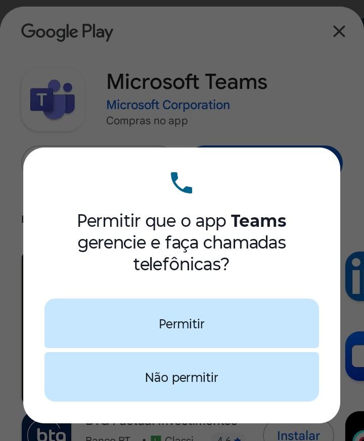 Fig. 19 — Permissão para gerenciar e fazer chamadas telefônicas.